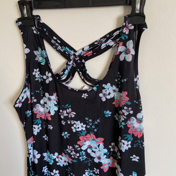 Large 2 Dye 4 Black with blue and pink flower casual summer dress - Picture 6 of 13